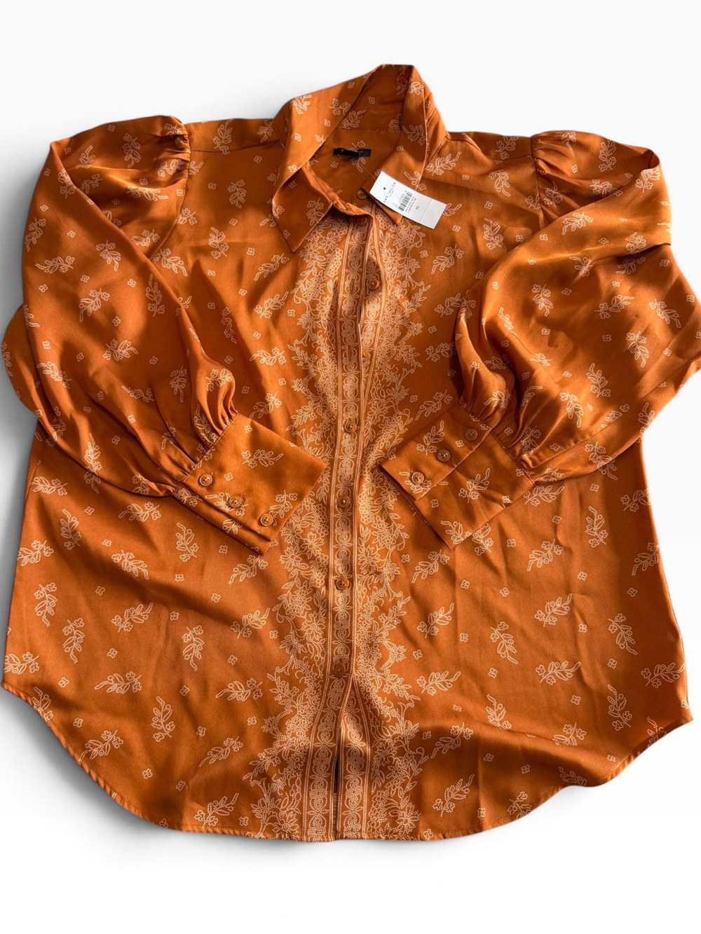 Ann Taylor Factory Rust Floral Print Blouse - NWT (Size M)